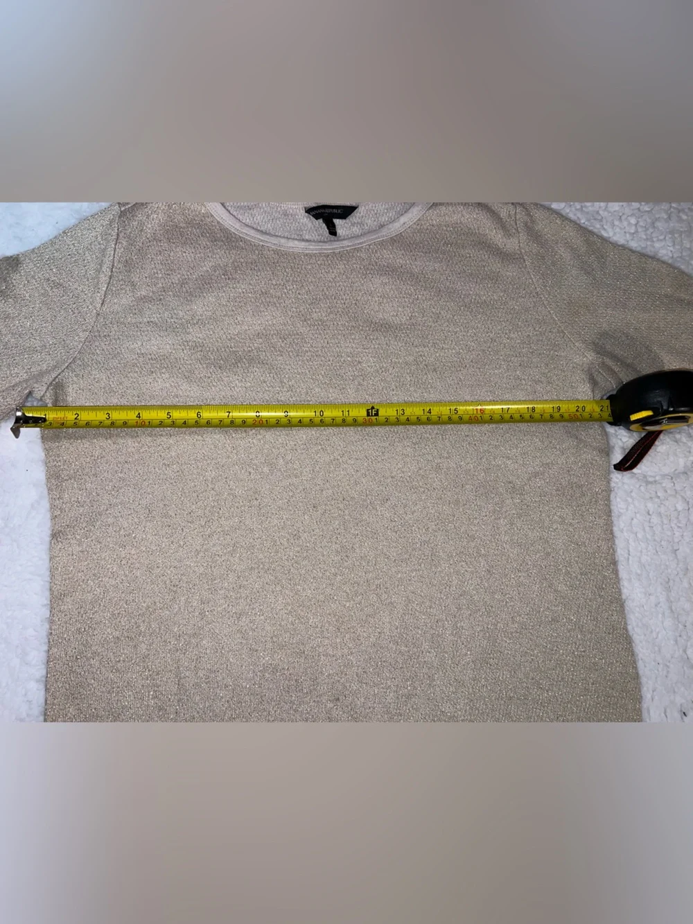Banana Republic Men's Metallic Beige Crewneck Sweater